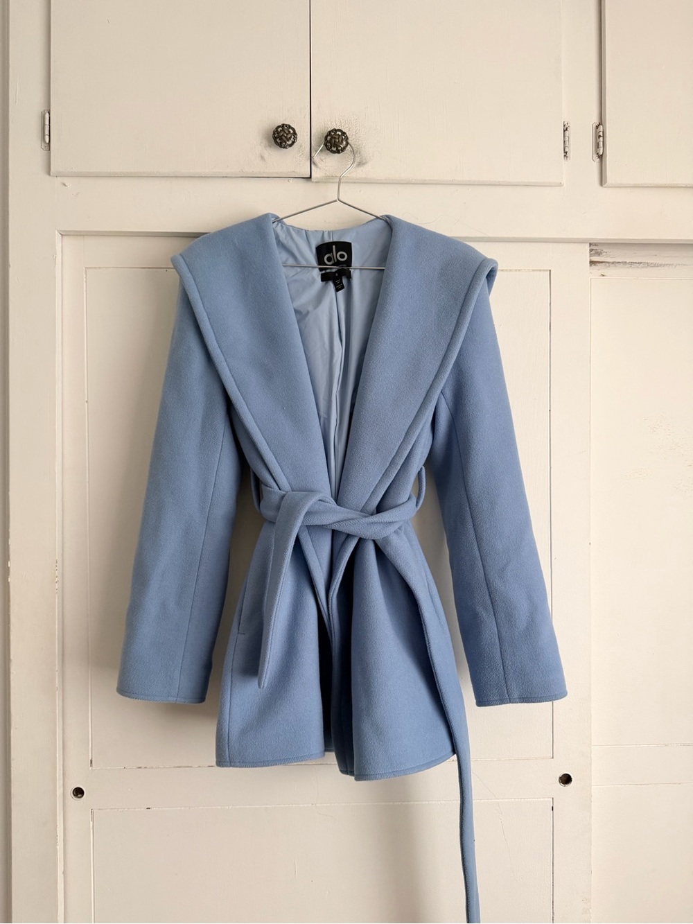Alo Yoga Light Blue Coat with Belt